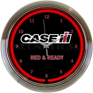 Case IH Red And Ready Neon Clock illuminated neon display