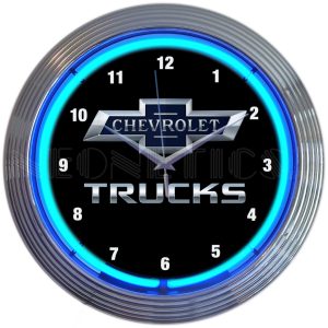 Chevy Trucks 100th Anniversary Neon Clock illuminated neon display