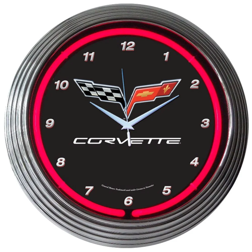 Corvette C6 Neon Clock illuminated neon display