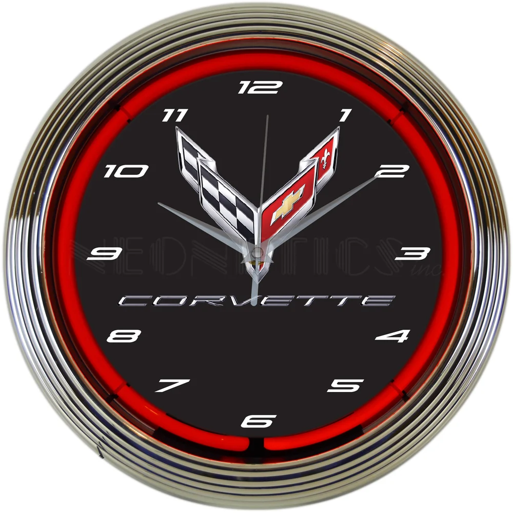 Corvette C8 Next Generation Neon Clock illuminated neon display