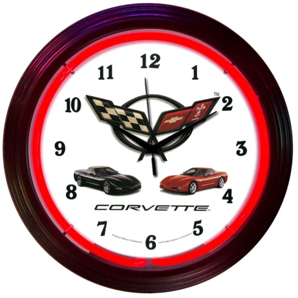 Corvette C5 Neon Clock illuminated neon display