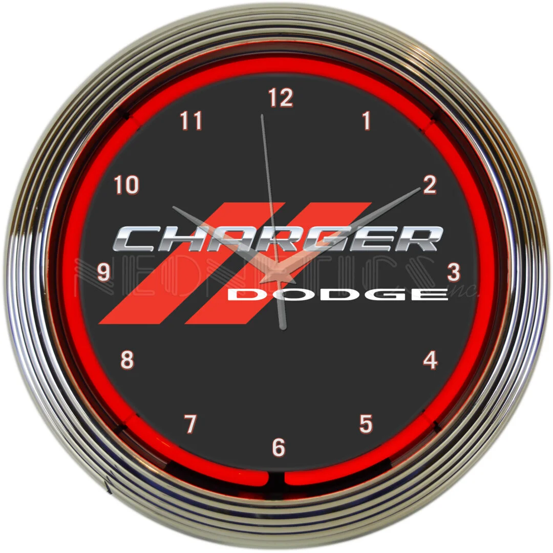 Dodge Charger Neon Clock illuminated neon display