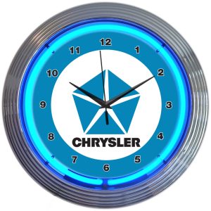 Chrysler Pentastar Neon Clock illuminated neon display