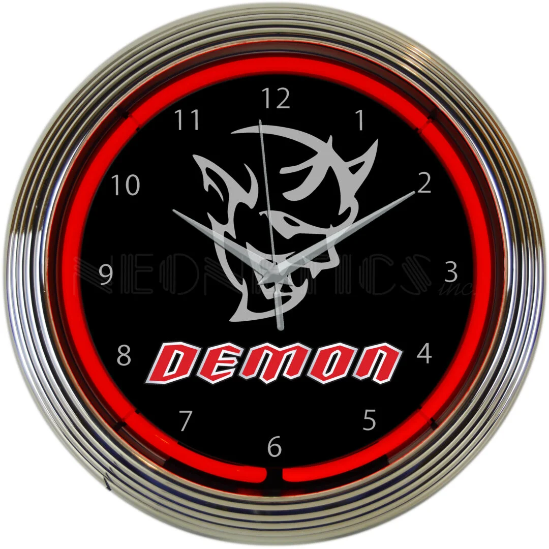 Dodge Demon Neon Clock illuminated neon display