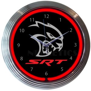 Dodge Hellcat SRT Neon Clock illuminated neon display