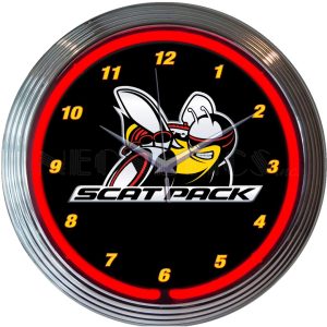 Dodge Scat Pack Neon Clock illuminated neon display