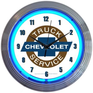 Chevy Trucks Chevrolet Service Neon Clock illuminated neon display