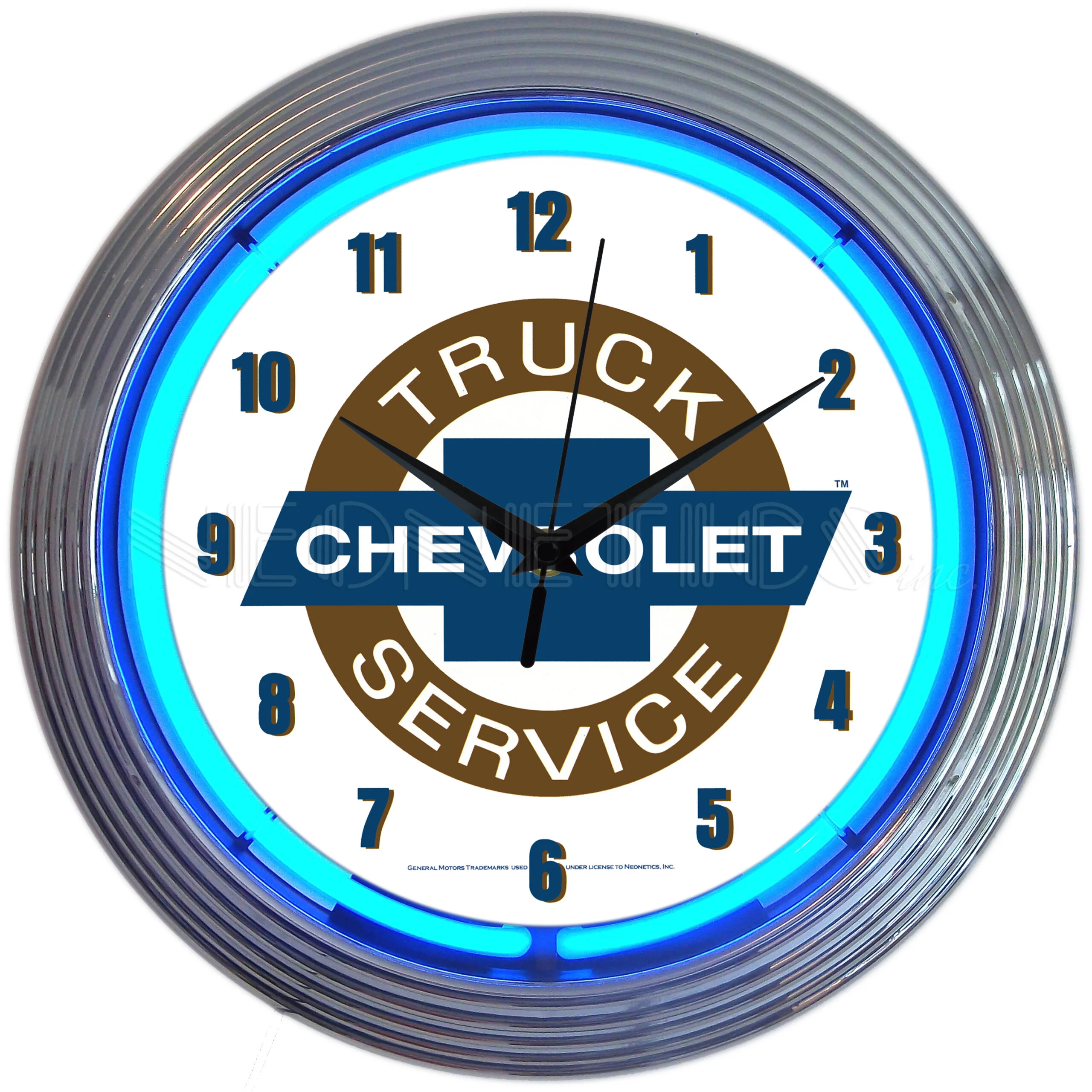 Chevy Trucks Chevrolet Service Neon Clock illuminated neon display