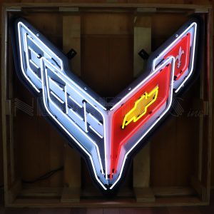 Corvette C8 Neon Sign In Shaped Steel Can illuminated neon display