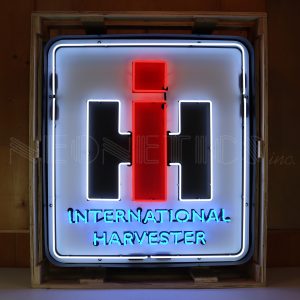 International Harvester IH Neon Sign In Steel Can illuminated neon display