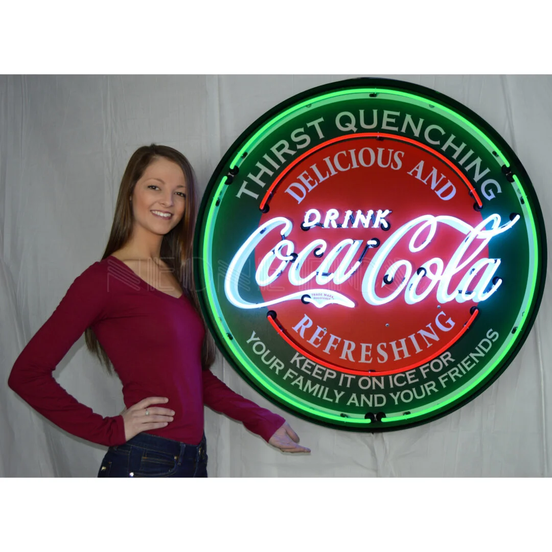 Coca-Cola Evergreen 36 Inch Neon Sign In Metal Can illuminated neon display