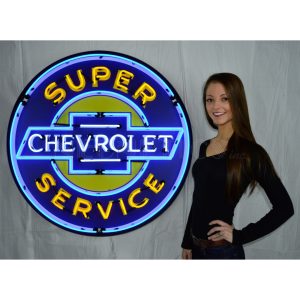 Super Chevrolet Service 36 Inch Neon Sign In Metal Can illuminated neon display