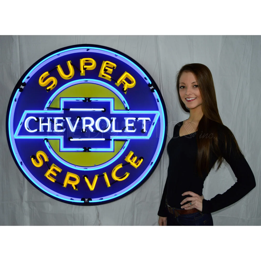 Super Chevrolet Service 36 Inch Neon Sign In Metal Can illuminated neon display