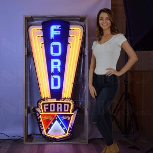 Ford Jubilee Crest Neon Sign In Shaped Steel Can illuminated neon display