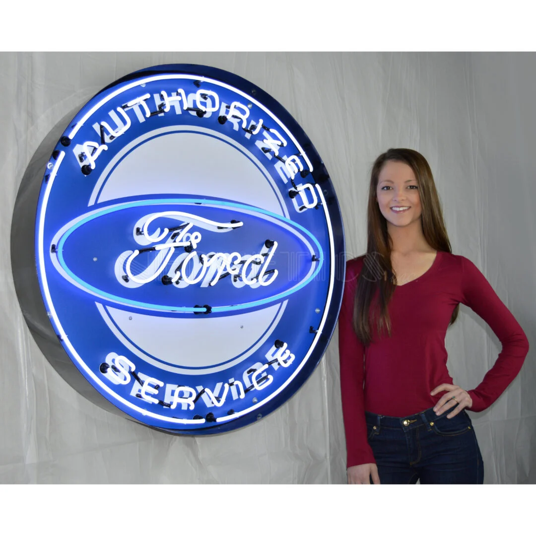 Ford Authorized Service 36 Inch Neon Sign In Metal Can illuminated neon display
