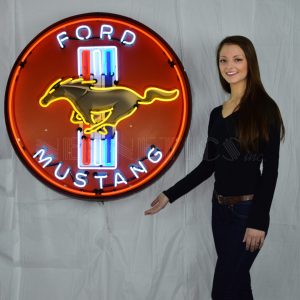Ford Mustang Red 36 Inch Neon Sign In Metal Can illuminated neon display