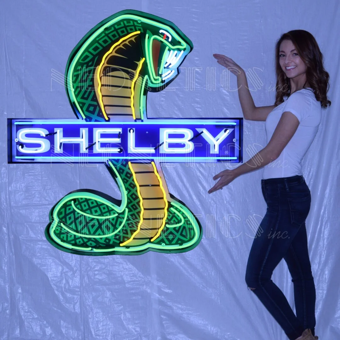 Shelby Cobra Neon Sign In Shaped Steel Can illuminated neon display