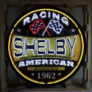 Shelby Racing Round Neon Sign In 36 Inch Steel Can illuminated neon display