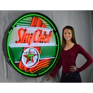 Texaco SKY CHIEF 36 Inch Neon Sign In Metal Can illuminated neon display