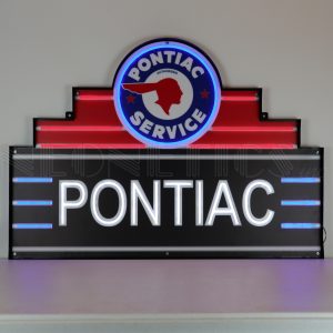 Art Deco Marquee Pontiac LED Flex-Neon Sign In Steel Can