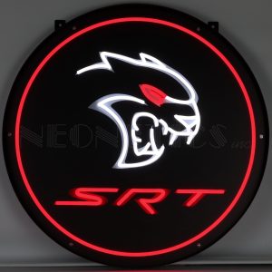 Dodge SRT Red Eye Round LED Flex-Neon Sign In Steel Can