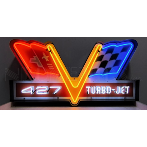 427 Turbo Jet Neon Sign In Steel Can
